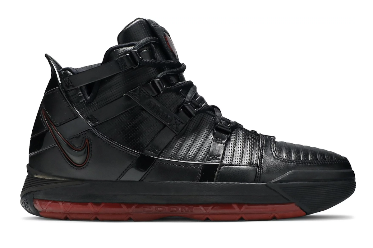 Nike LeBron 3 2022 Black Metallic Silver University Red D09354-001 Release Date