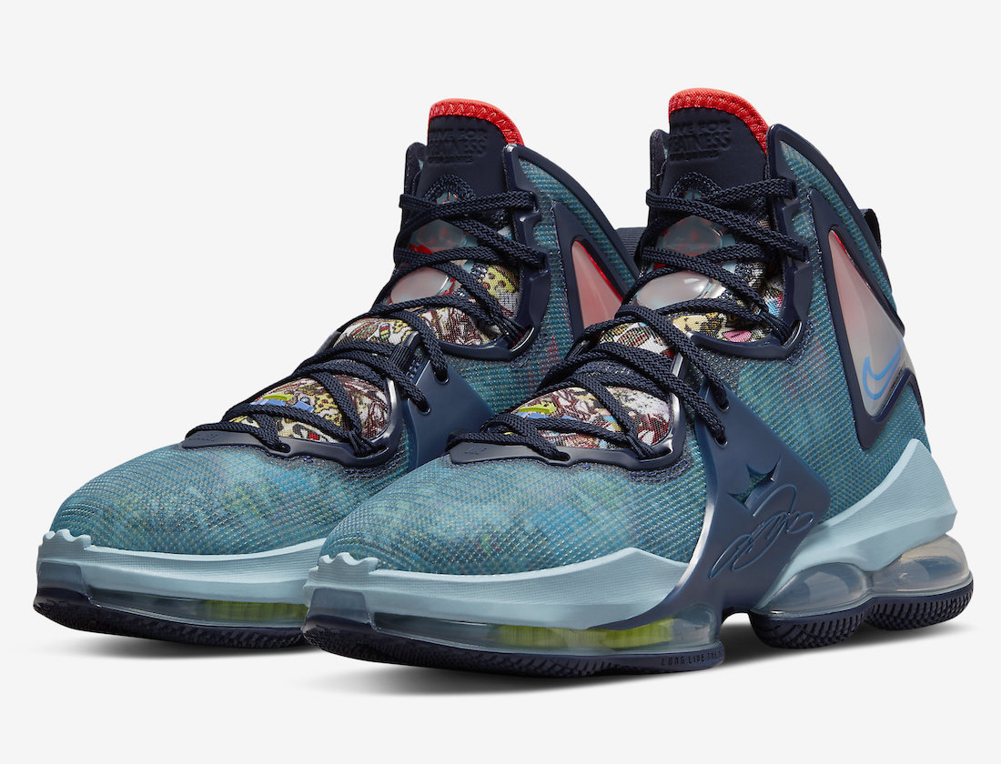 Nike LeBron 19 Fast Food Blue Red DC9340-400 Release Date