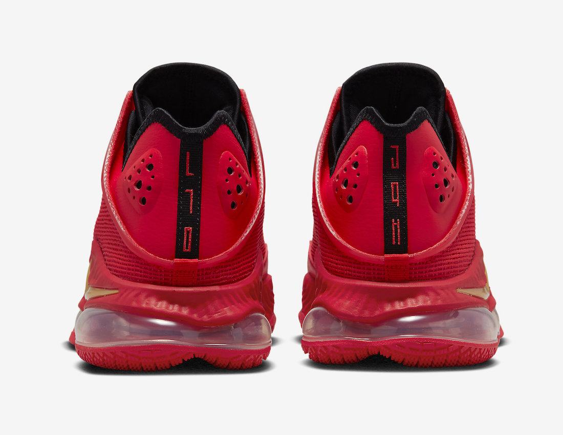 Nike LeBron 19 Low Red Black Gold DO9829-600 Release Date